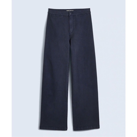 NWT Madewell Blue The Emmett Wide-Leg Crop Pant: Welt Pocket Edition - Picture 6 of 7